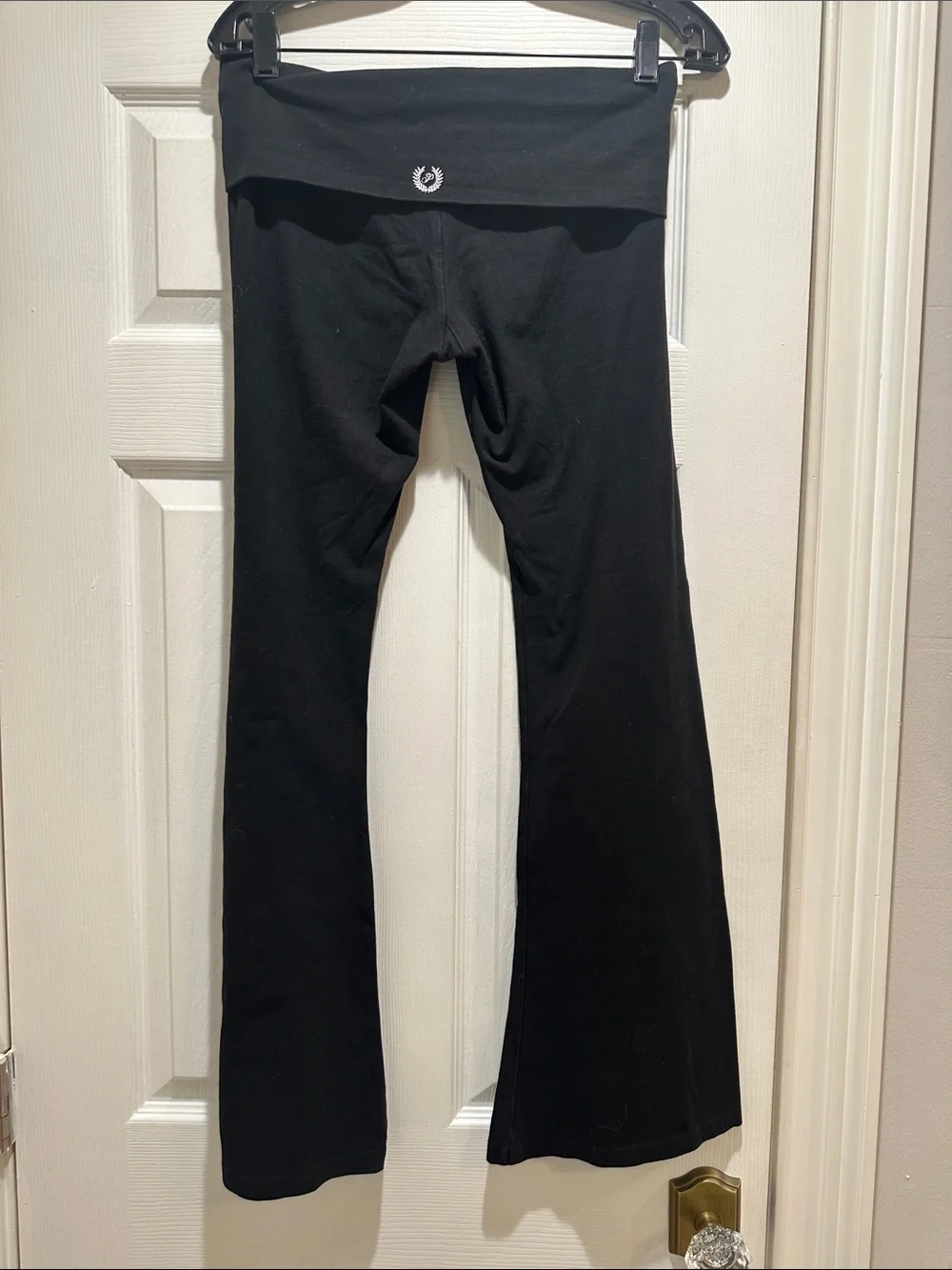 PINK Victoria's Secret Black Fold-Over Waist Yoga Pants